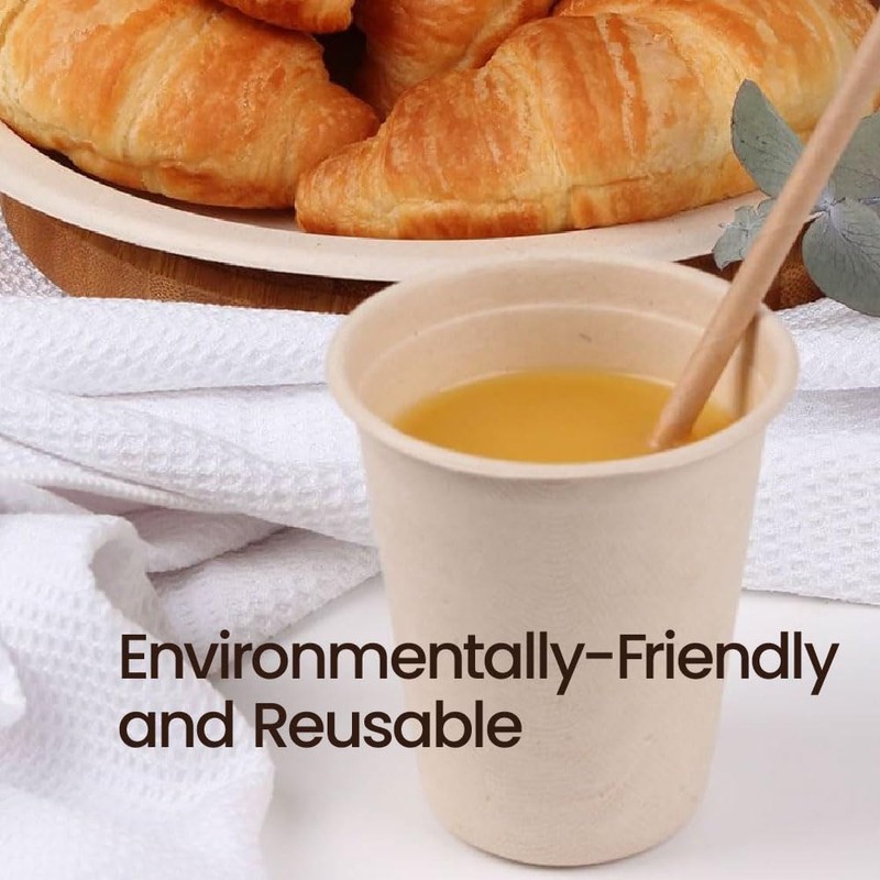 White Magic Eco Basics Biodegradable Sugar Cane Cup, 260 ml