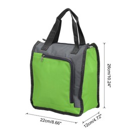 PATIKIL Insulated Lunch Bag, Oxford Cloth Waterproof Lunch Tote Bag Thermal Portable Lunch Box Food Container for Work Office Picnic Outdoor, 10.24"x4.72"x8.66", Green