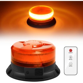 Beacon Lights for Trucks,Wireless Strobe Light with Remote Control,Emergency Flashing Warning Safety Light for Vehicles Snowplow Tow Work Cars,Magnetic Rechargeable Amber Strobe Light