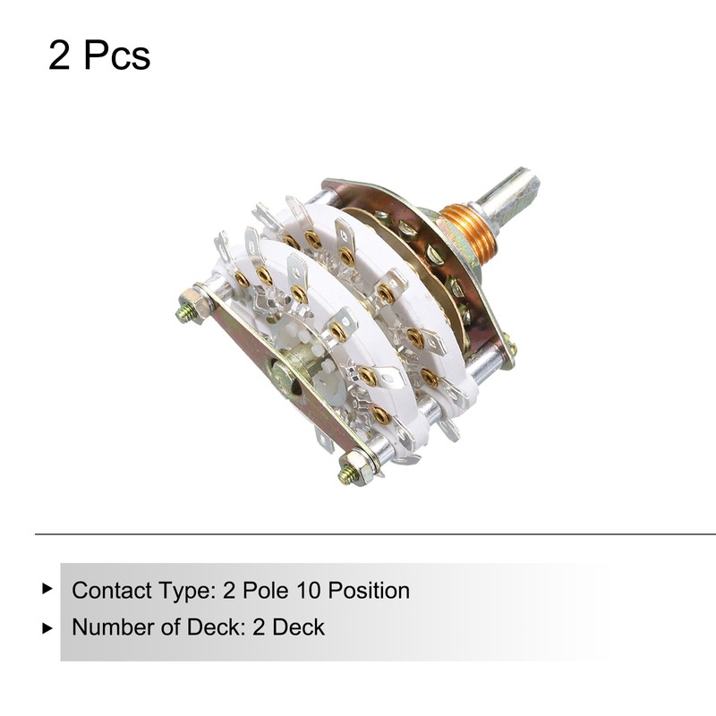 sourcing map 2P10T Rotary Switch 2 Pole 10 Position Band