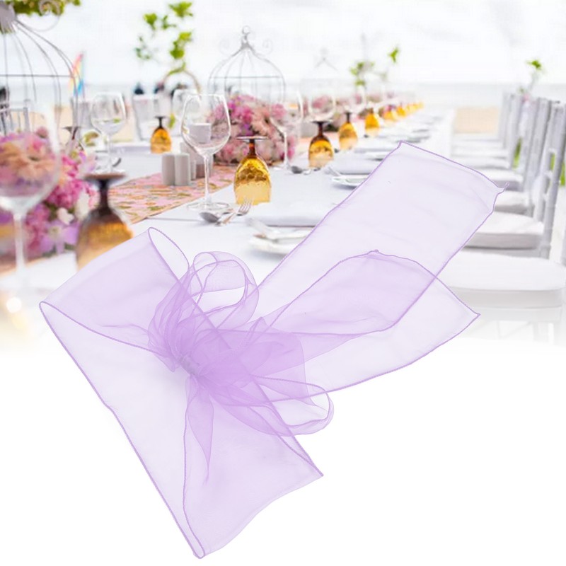 10Pcs Organza Banquet Chair Sash Exquisite Chair Bows Sashes for