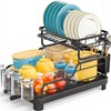 TOOLF Dish Drying Rack,2 Tier Dish Drying Rack with Large