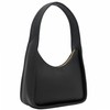 Small Curved Shoulder Bag Minimalist Underarm Crescent Hobo Handbag (Black)