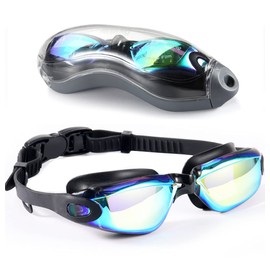 Yeundoec [Upgrade] Swim Goggles, Diving Goggles, Waterproof No Leaking Anti Fog Adult Men Women Youth Swimming Glasses.Snap on Design, Anti ultraviolet