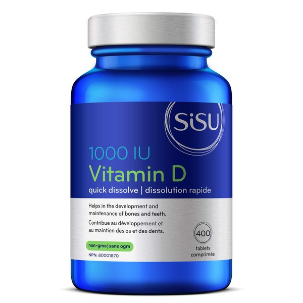 Sisu Vitamin D 1000 IU, 400 Tablets - Quick Dissolve Vitamin D3 Tablets - Immune Support and Bone Maintenance - Gluten & Dairy Free - 400 Servings