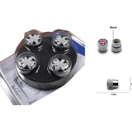 para Mini Cooper Neumáticos de Llanta 4 piezas Tapones de Válvula Estuche Cubierta Decorativa (Plata GJ)