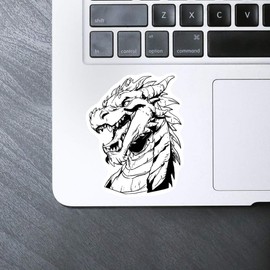 Medium 100mm 'Dragon Portrait' Permanent Sticker Decal for Cars/Windows/Bins/Walls etc (DW00140093)