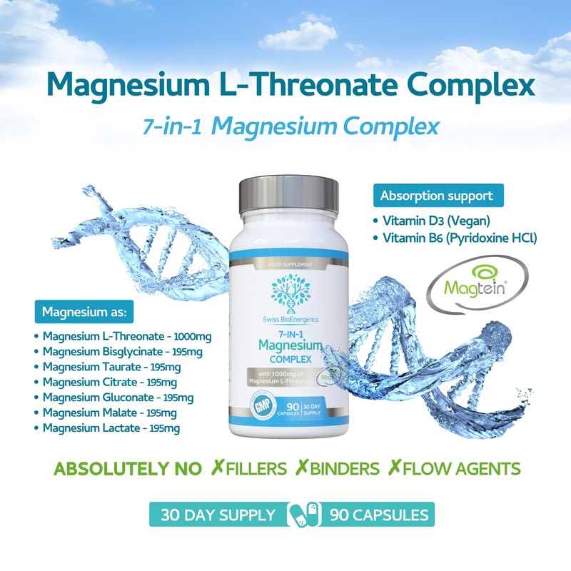 Magnesium L-Threonate Complex 7-in-1 with 1000mg of Magtein Plus Magnesium