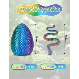 HIMS 3D Printed Snake Egg, Easter 3D Printed Snake with Egg, Movable Snake Fidget Toy, 3D Printed Dragon Egg, Easter Snake Eggs, Flexible Snakes and Egg Toy for Children