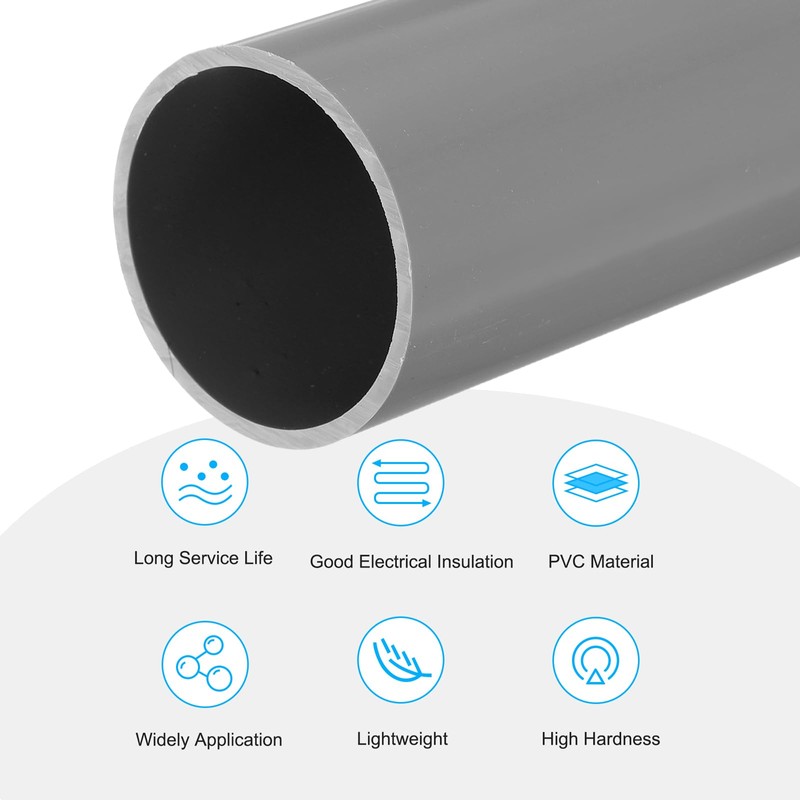 MECCANIXITY 2.5 Inch PVC Rigid Tube Round Pipe Tubing Hardware