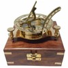 Generic Handcrafted 3 inch Sundial Compass Solid Brass Pocket Engraved