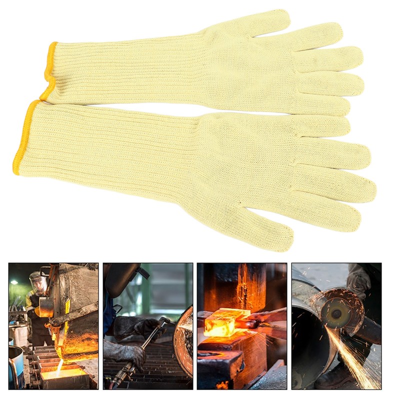 1 Pair Oven Mitts Double Layer Aramid Fiber 300℃ High