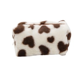 S.T.S.G Pencil Case, Fluffy, Fluffy, Cute, Large Capacity, Girls, Korean Pouch, Stylish, Stationery, Pen Pouch, Braun, Cute