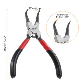 HARFINGTON Snap Ring Plier 7" CR-V Internal Circlip Pliers with 0.06" Bent Jaw Tip for Ring Remove Retaining Pliers