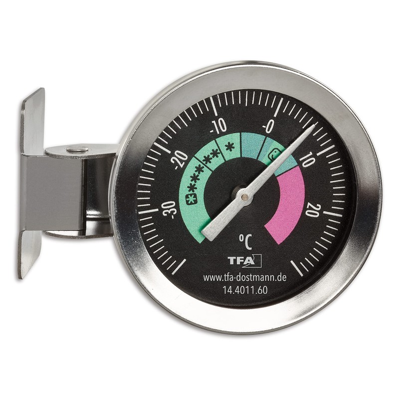 TFA Dostmann 14.4011.60 Analogue Fridge Thermometer Stainless Steel Also Suitable