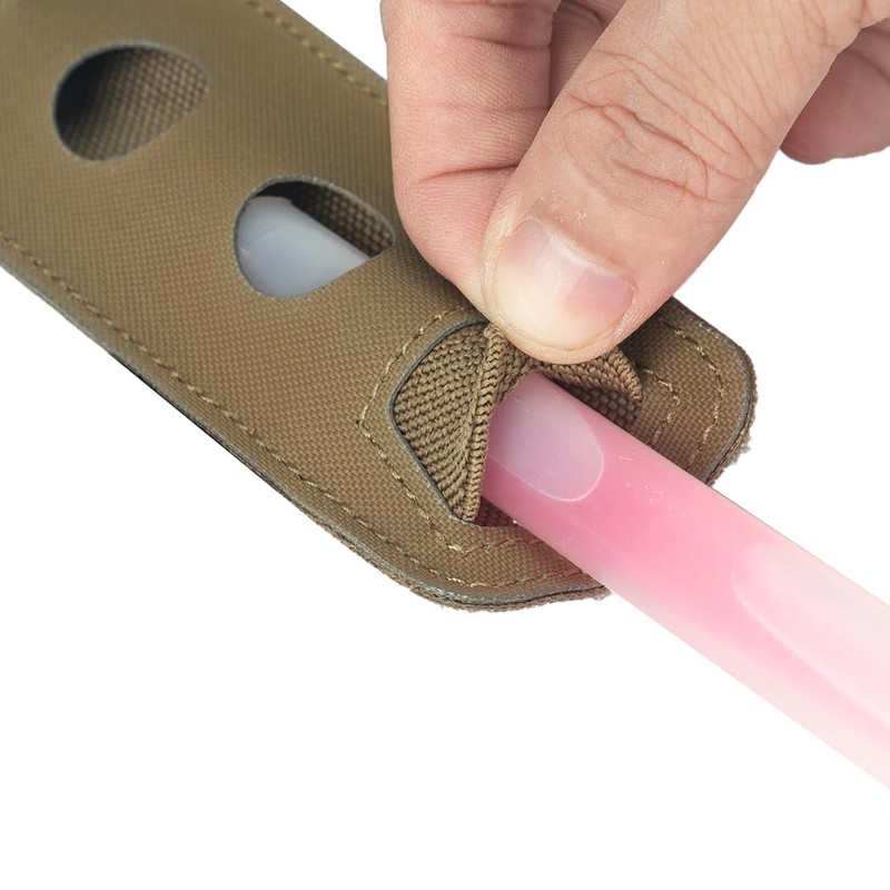 Tactical Glow Stick Pouch Chemlight Pen Holder Flashlight Battery Organizer