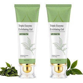 Triple Enzyme Green Tea Peeling Gel, Facial Body Exfoliator 100g (2pcs)
