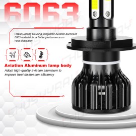 CHUSYYRAY 4x High Power HID LED Headlight H4 H7 Bulbs for Suzuki GSXR 1000 2003-2004 White