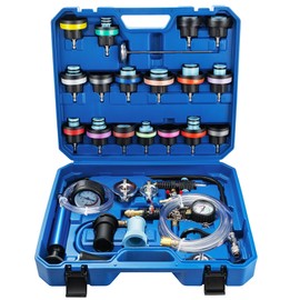 VTG VOGTEN 28PCS Coolant Pressure Tester & Vacuum Refill Kit,Radiator Pump Pressure Tester Kit for Automotive Cooling System Water Tank Leakage Detection