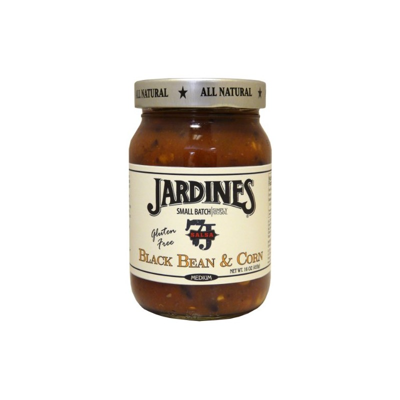 Jardine's 7J Ranch Medium Salsa, Black Bean and Corn, 16-Ounce