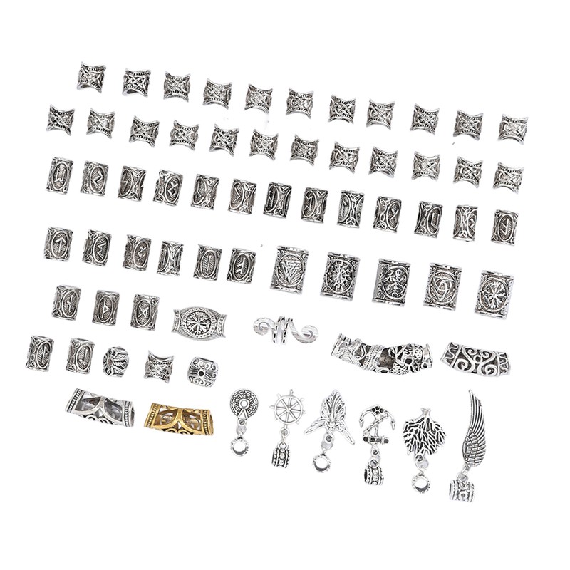 106pcs Dreadlocks Hair Rings Alloy Different Shapes Exquisite Patterns Hair