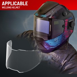 5 Pack Outside Cover Lens for Panoramic View Welding Helmet,Welding Hood Clear Lens Filter Cover Auto Darkening Large Viewing with Side View