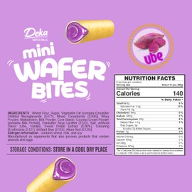 Deka Ube Mini Wafer Bites Creme Filled Rolled Wafers, 6.35oz
