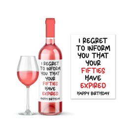 Rib Ticklerz - Funny Wine Label - Funny Birthday Gift - 60th Birthday Present - 60th Birthday Wine Label - Work Colleague Best Friend Birthday - Joke Work - WLS55
