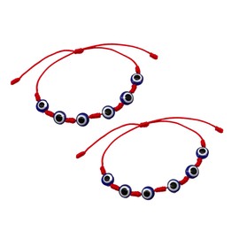 SusggO Pack of 2 Bracelets 7 Knots Lucky Charm and Protection Bracelet 7 Red Knot Bracelet for Couples Bracelet Women Men Bracelet Red Thread Friendship Bracelet Adjustable 2 Pieces, yarn