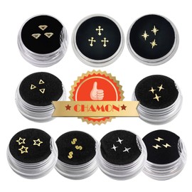 Tooth gems Gold Tooth gem 9 Boxes - Size 3 to 5 mm Ultrathin Teeth gems Include Cross gems,Teeth Decorations for Party