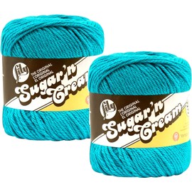 Lily Sugar 'N Cream Super Size Yarn 100% Cotton 4 oz Mod Blue Set of 22