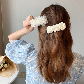 Hair Clips Flower Hair Clips Bridal Hair Accessories for Women 3 Pieces Elegant Handmade Gentle Headwear Hair Styling Tools for Party Wedding Daily Wear