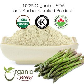 Organic Way Shatavari Powder (Asparagus racemosus) - Organic & Kosher Certified | Raw, Vegan, Non GMO & Gluten Free | USDA Certified | Origin - India (1/2LBS / 8Oz)