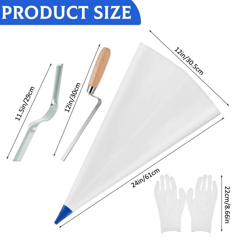 Flutesan 9 Pcs Tile Grout Masonry Mortar Bag Set Include