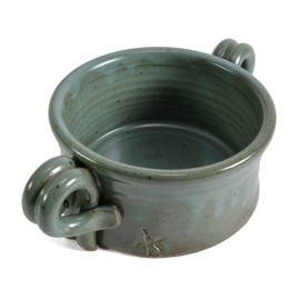 Anthony Stoneware Handled Soup Crock, Teal