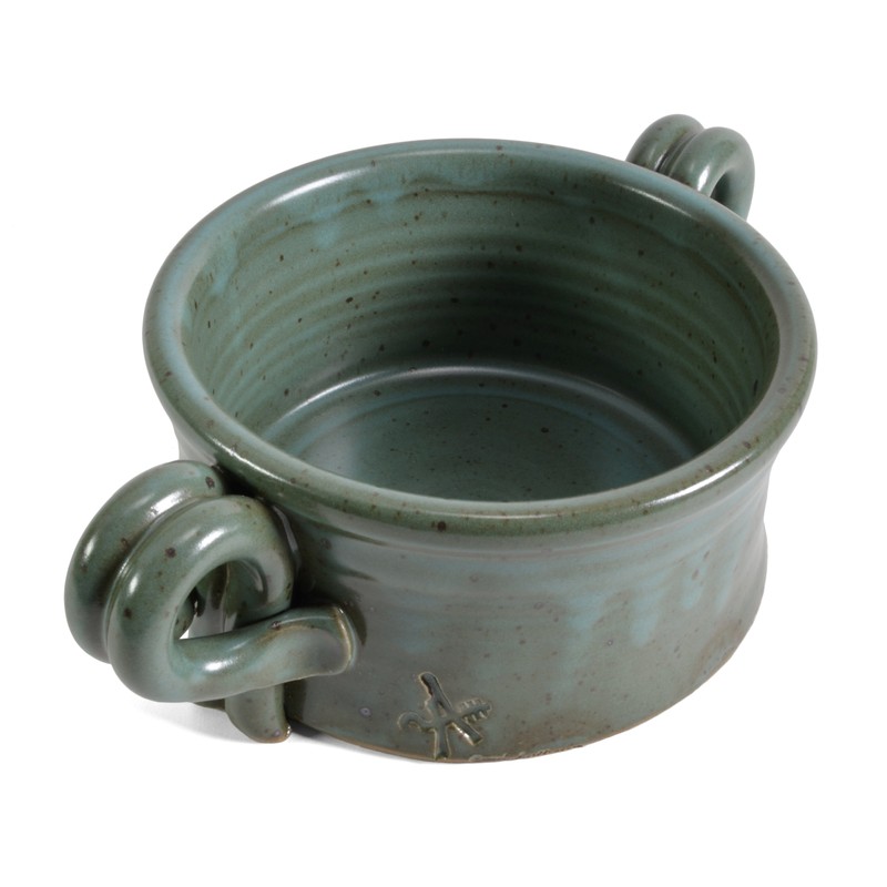 Anthony Stoneware Handled Soup Crock, Teal