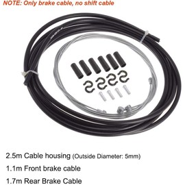 Bestgle Universal Mountain Bike Brake Cable Kit and Housing Set Bicycle Stainless Steel Replacement Wirae Tubing Cover with Cable Ends Caps Crimps Kit for MTB Road Cycling