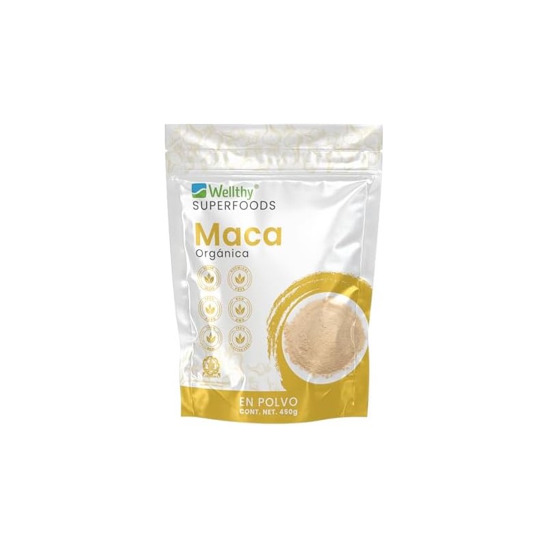 Maca Orgánica Premium Wellthy 450g – Vegano, Raw y Sin