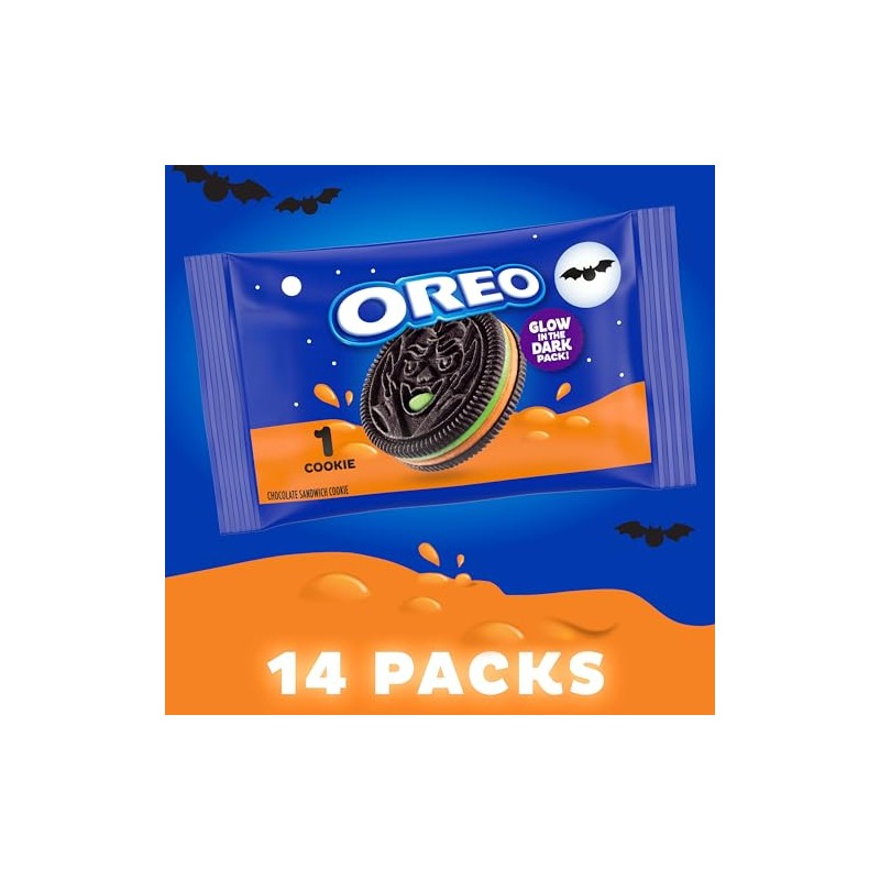 OREO Galletas de Halloween de edición limitada, crema de colores
