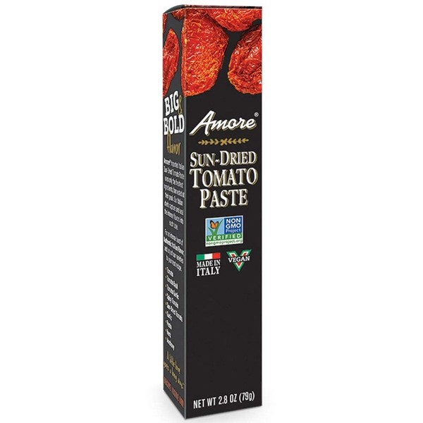 Amore Vegan Sun Dried Tomato Paste In A Tube - Non GMO Certified and Made In Italy (Pack of 1)