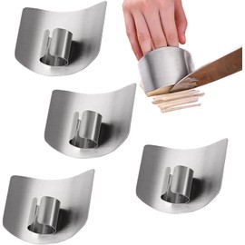 4 Pcs Finger Guards for Cutting, Stainless Steel Finger Protectors for Cutting Food, Knife Guard, Chopping Protector for Dicing and Slicing in Kitchens (4pcs)