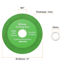 HARFINGTON 4 Pack Glass Cutting Disc 4 Inch for Rotary Tool Diamond Cutting Disc Ultra-Thin Saw Blade Wheel with 4/5" Arbor for Cutting Grinding Jade Crystal Tile Ceramic