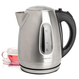 Mixpresso Stainless Steel Electric Kettle, Cordless Pot 1.7L Portable Electric Hot Water Kettle, 1500w Strong Fast Boiling Pot, Water Boiler, Electric Tea Kettle With Boil Dry Protection