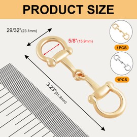 2pcs Scarf Ring Buckles, Metal Horsebit Silk Scarf Buckle, Scarves Rings and Slides for Women Scarves Clip, Shawls Clasp, Clothing Fashion Accessories (Gold and Silver)