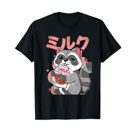 Latte Alla Fragola Kawaii Procione Maglietta