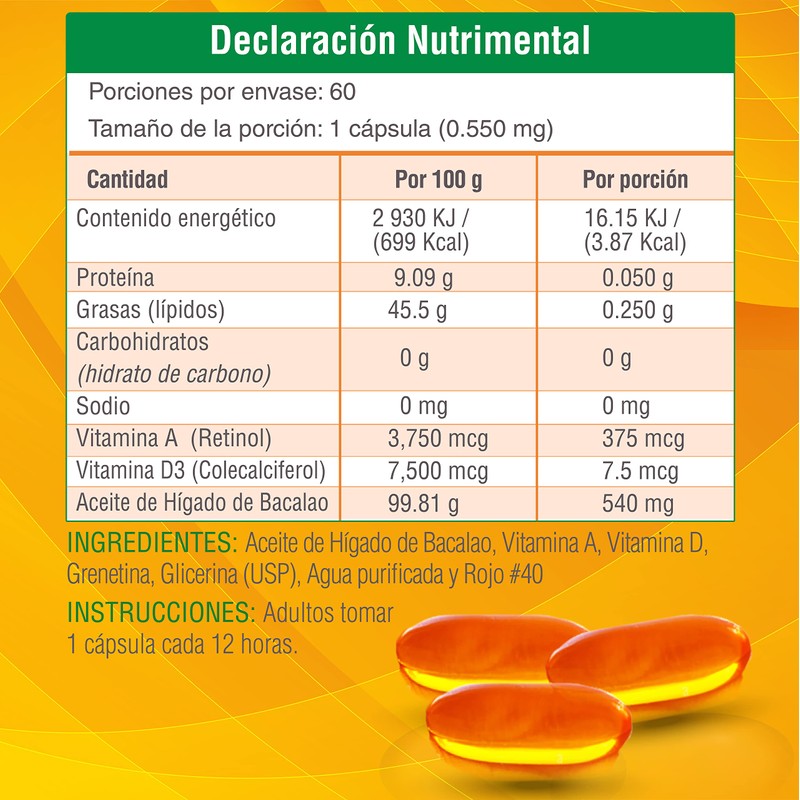 Nutrasien100 Hígado de Bacalao1 Bote - 60 Cápsulas - 30