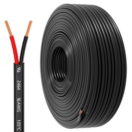 16 Gauge Wire 2 Conductor Electrical Wire, 16 AWG 1.309mm² Wire PVC Cord,12V/24V DC Low Voltage/Copper-clad Aluminum(CCA) 2 Wire for Automotive Wire LED Strips Lamp Lighting Marine(30.5M/100FT)
