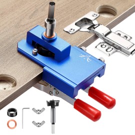 Adoles 35mm Concealed Door Hinge Jig， Accurate Locking Cabinet Hinge Jig，Aluminum Al...
