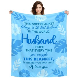 ACAROMAY This Blanket Belongs To The Best Husband In The World Gifts for Husband Men Throw Blanket for Husband Anniversary Valentines Birthday Gifts Christmas Throw Decorations Blanket (Husband-C)
