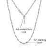 Savlano 925 Sterling Silver Italian Solid 1.5MM Singapore Twist Adjustable